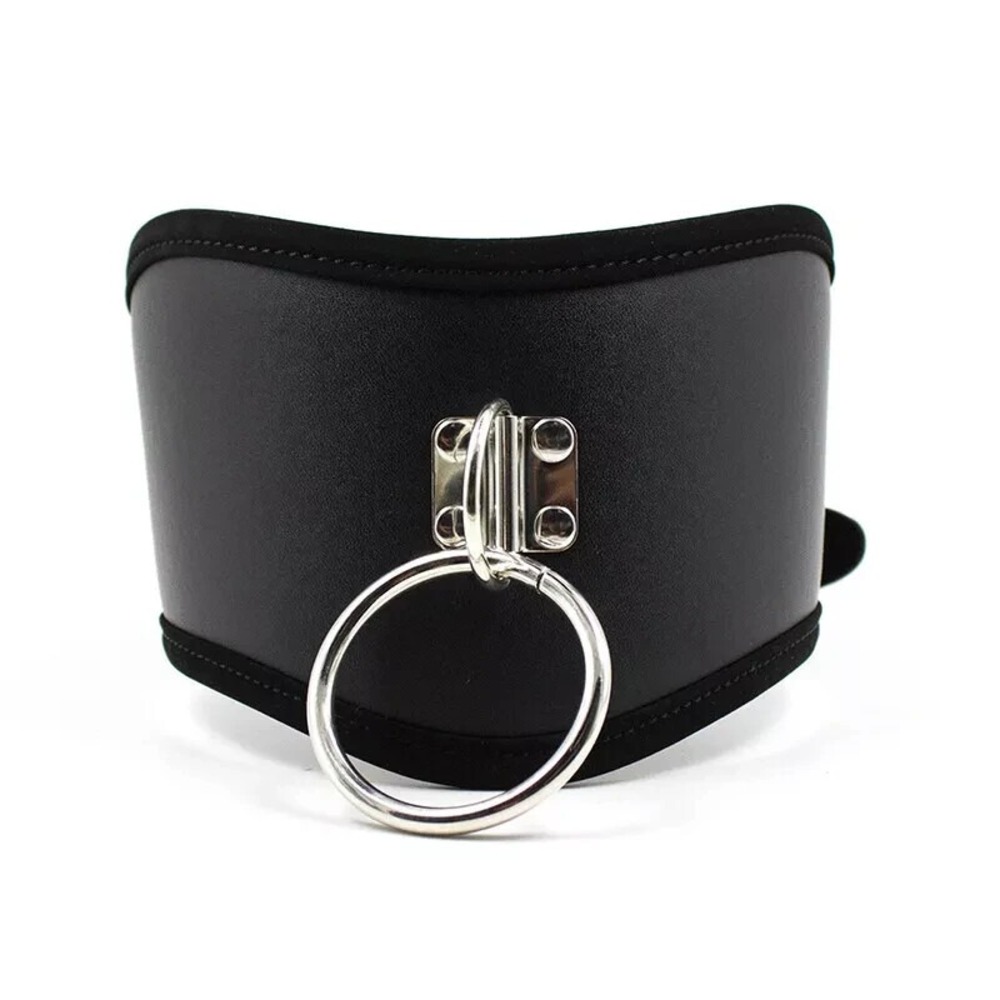 Ple'sur Posture Collar Unisex OS Black PVC O-Ring Adjustable Neck Accessory
